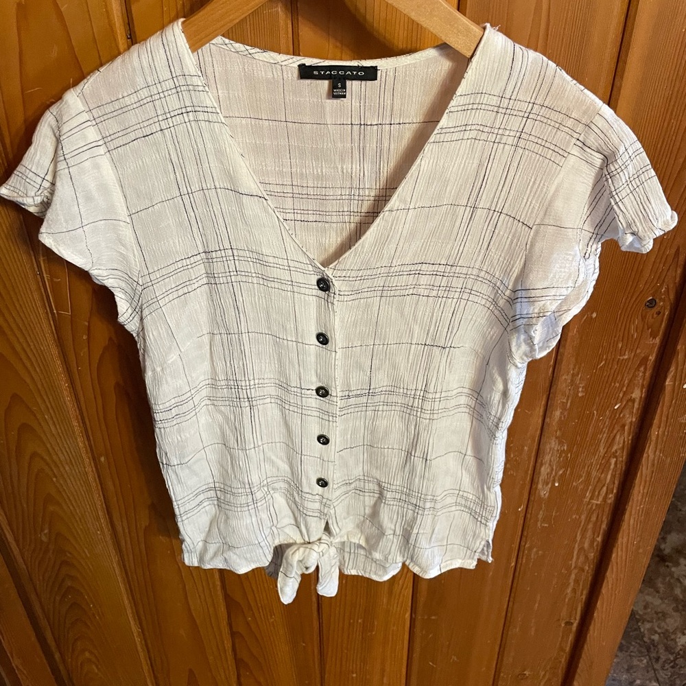 Staccato short sleeve button up shirt